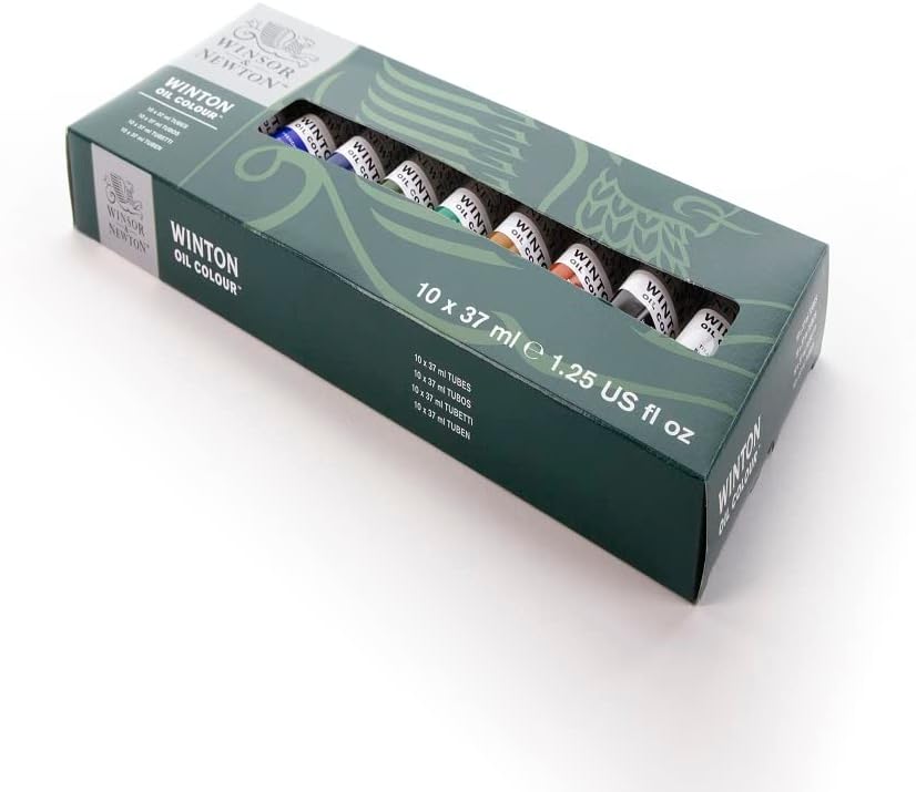 Winsor & Newton Winton Oil Color Paint, Starter Set, 10 x 37ml Tubes, 12 Piece Set - Image 3